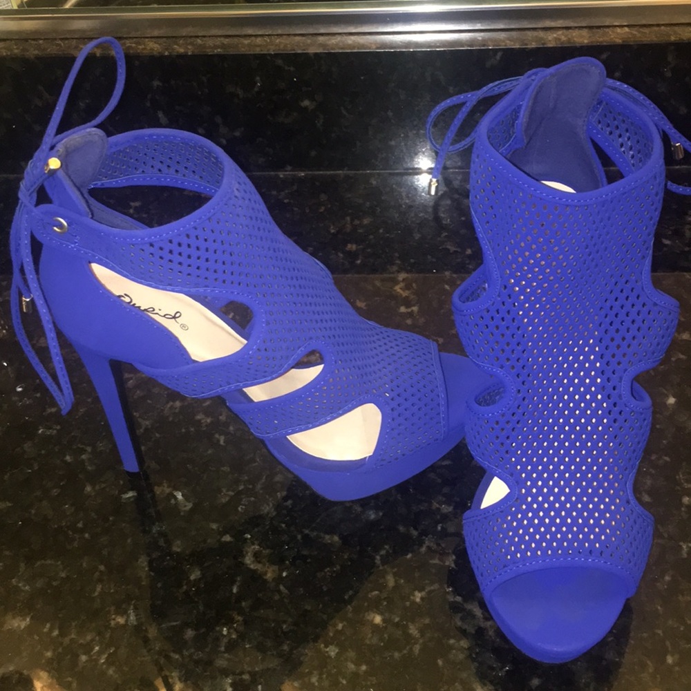 Royal blue high heels